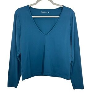 Abercrombie & Fitch Soft AF Collection Teal V‎ Neck Long Sleeve Top XL